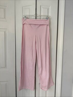 Pink Striped Wide-Leg Lounge Pants